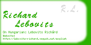 richard lebovits business card